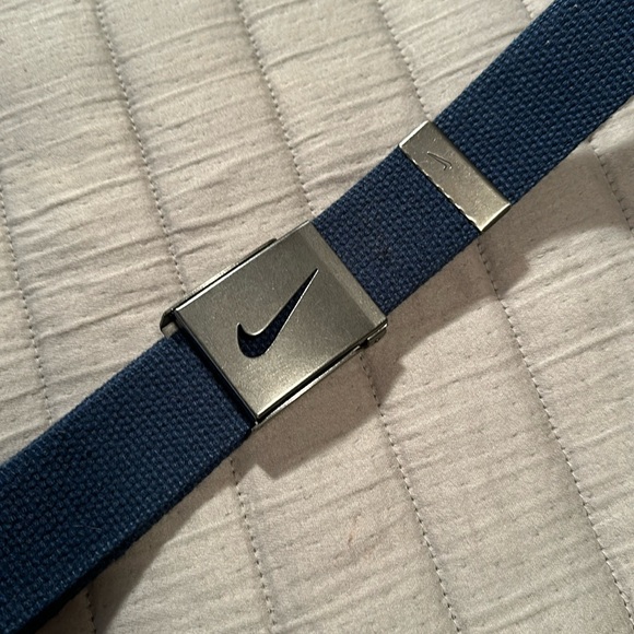 Nike Other - Nike belt, adjustable size navy blue with grey metal buckle
